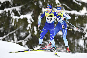 Världscupen på skidor, damernas 38 km (svenskt referat)