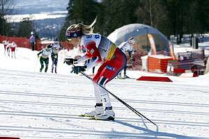 Världscupen på skidor, damernas jaktstart (svenskt referat)